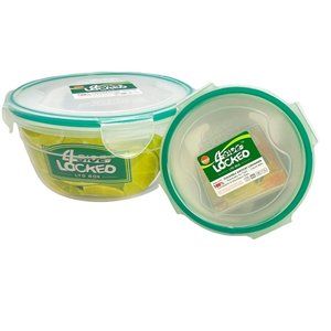 4 Side Lock round Food Storage Container Lot of 2 360z & 10oz